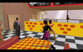 Mercedes notices Tommy and asks him if he met him to party.