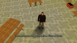 and starts comparing him to Giovanni Casa, a delicatessen owner in Chinatown, saying he is a real man who loves his mother.