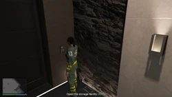 Using 's keycard to get access to the storage
