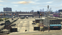 Overview of the business and lot from Emery Street.