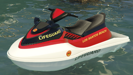 The Lifeguard Seashark in GTA V. (Rear quarter view)