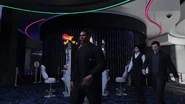 Accompanying Vincent throughout the casino.