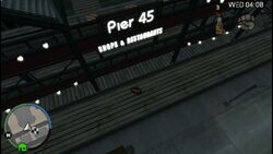 Pier 45 at night in Grand Theft Auto: Chinatown Wars.