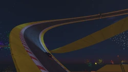 The track starts banking more and more