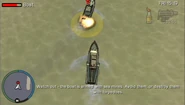 Huang attacking Zhou's boat.