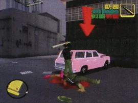 DontSpankMaBitchUp-GTAIII-ElectronicGamingMonthlyScreenshot.png (2.29 MB) Electronic Gaming Monthly magazine screenshot of the mission. Different target vehicle and location.