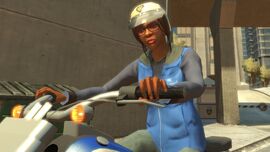 Multiplayer character wearing the LCPD bike helmet.