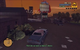 Claude has to hurry and bring the car back to the restaurant.