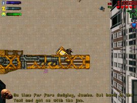 Delivering it to the crane.