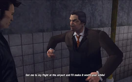 Ray asks Claude to get him to his flight at Francis International Airport in Shoreside Vale. And tells him that if he'll help him out he will be greatly rewarded.