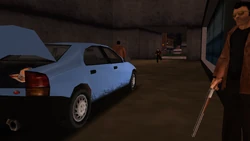 He is about to switch to the blue Kuruma.