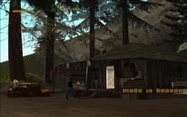 MadeInHeaven-GTASA-SS1.png (2 MB) Carl comes to see Catalina at her cabin in Fern Ridge.