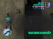 Wasted in Grand Theft Auto: Vice City.