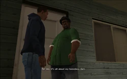 Smoke says that all he cares about is his friends, CJ included.