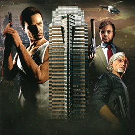 Entry Screen promo omitting the third character and using a GTA Online Protagonist as McClane.