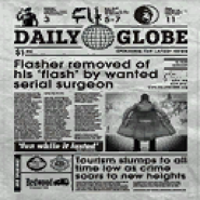 The front page texture of the Daily Globe used on newspapers held by pedestrians in GTA IV.