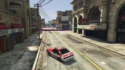 The racers come to a blockade on 