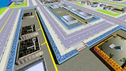 Overview of Fort Staunton in Grand Theft Auto Advance, adapted for the Game Boy Advance hardware limitations.