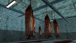 Meat hooks inside the freezer