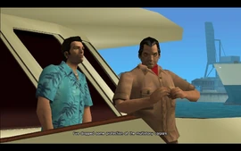 Cortez tells Tommy that he hid a weapon for Tommy to pick up at the multistory carpark in Ocean Beach.