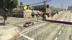 The chicane leading to 