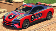 An Imorgon with an LTD Racing livery in Grand Theft Auto Online. (Rear quarter view)