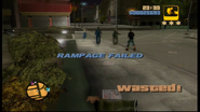 Wasted in GTA III (Xbox version, during a Rampage mission).