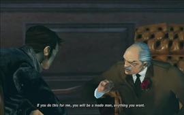 Salvatore tells Claude that once he destroys the boat, he will be welcomed into the family and become made. Before Claude goes, Salvatore tells him to visit 8-Ball, as he will have to provide Claude with any equipment needed for the job.
