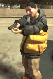 Fernando during the mission, out of the car.