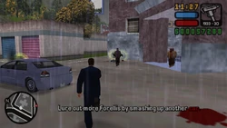 Lure out more Forellis by smashing up another car.