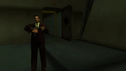 The person is revealed to be Vincenzo, armed with a Micro SMG.