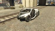 A heavily damaged 9F Cabrio (GTA V).