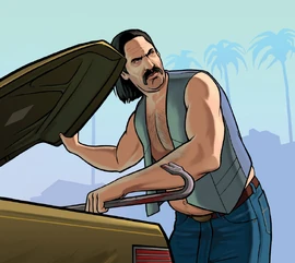 Artwork of Umberto Robina from Grand Theft Auto: Vice City Stories.
