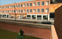 After they make sure there's no trouble, Sweet tells CJ to jump over as well.