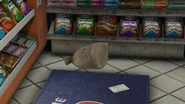 A money bag dropped upon opening a register.