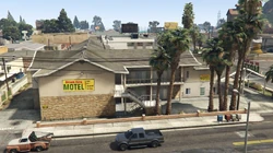 The side of the motel