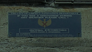 Sign requesting port visitors/workers to notify LSD of any discharge during dry weather.