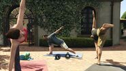 Michael doing Yoga in the minigame.