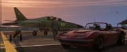 A Besra next to a Coquette Classic, as seen in the San Andreas Flight School Update trailer.