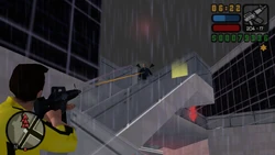 Toni makes his way to the helipad.