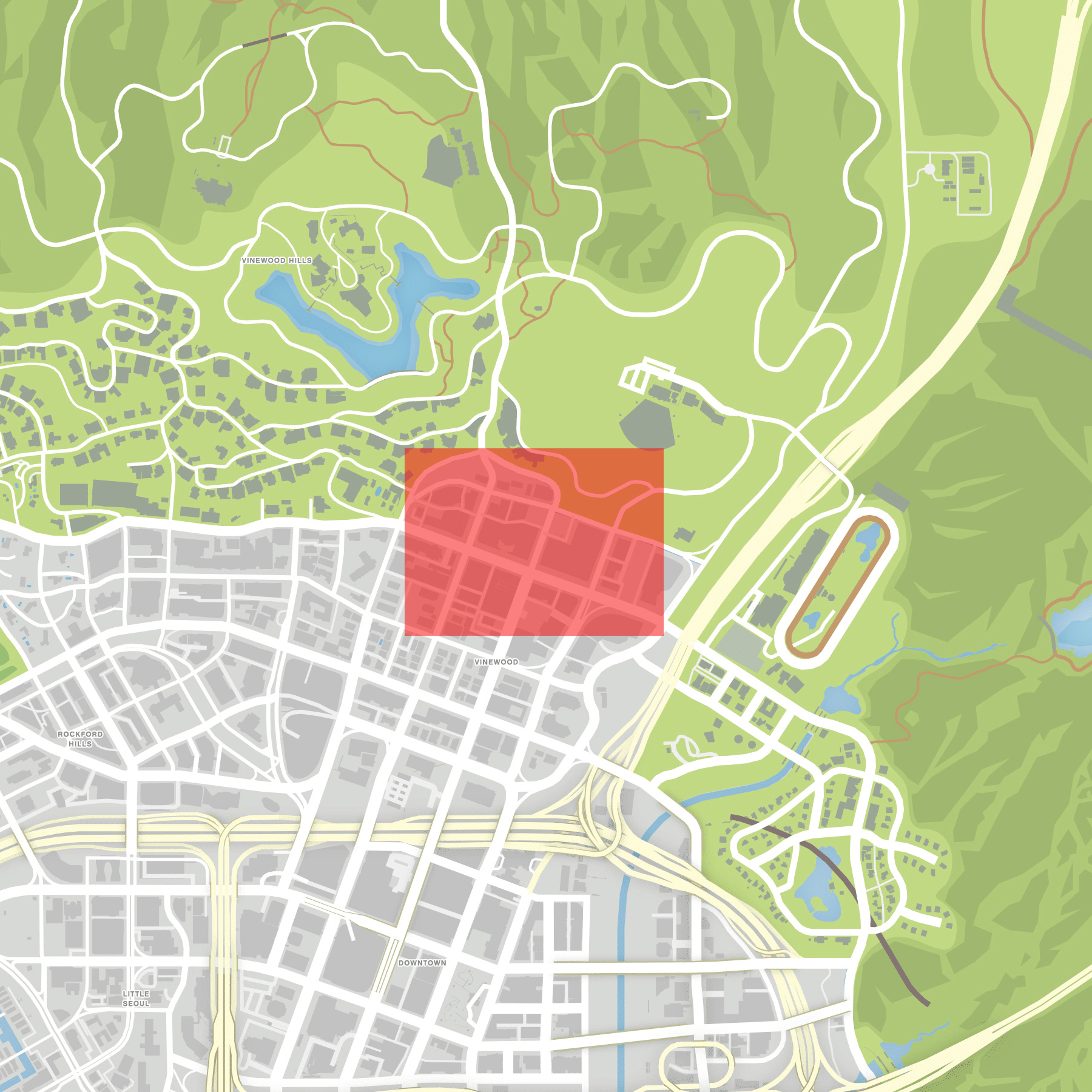 Where is Downtown Los Santos located In GTA 5?