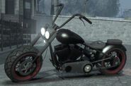 The customized Zombie ridden by a member of Gunthugs M.C.