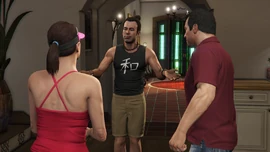 Amanda greets Fabien.