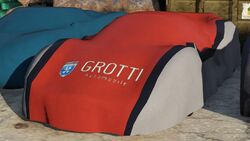 A Grotti car cover seen in the Deep Inside mission during Grand Theft Auto V.