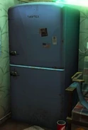 A ThriftEX refrigerator inside Trevor's Trailer in GTA V.