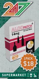 24/7 advertisement for Alco Patch in GTA V and Online, priced at $18.