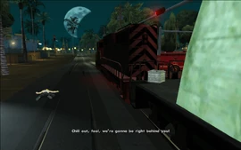 Ryder tells CJ that he'll stay behind the train.