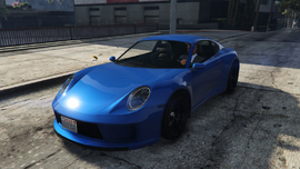 The manager's Comet S2 during "Planning Work: Vault Code" in Grand Theft Auto Online. (Rear quarter view)