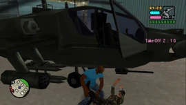Victor pulling a soldier out of the Hunter.