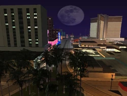 The Visage (far right) and The Strip, as can be seen from the roof of Emerald Isle.